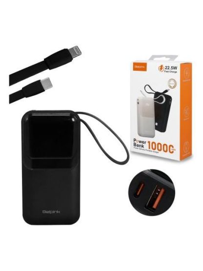 POWER BANK 10000MAH BATERIA PORTATIL PANTALLA LED 4 PUERTOS COLOR NEGRO