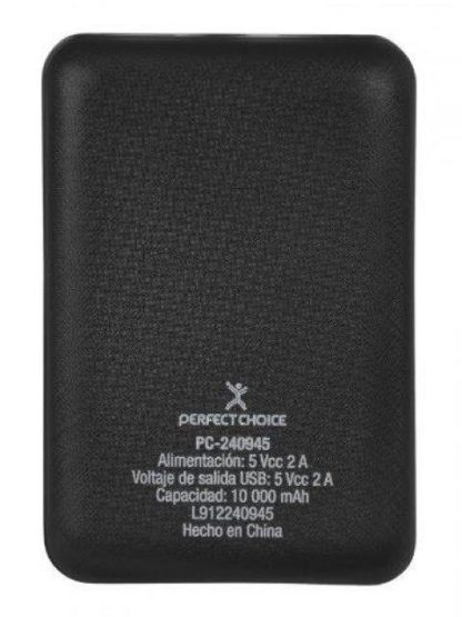 CARGADOR PORTATIL PERFECT CHOICE POWER BANK COMPACTO 10.000MAH NEGRO - Image 2