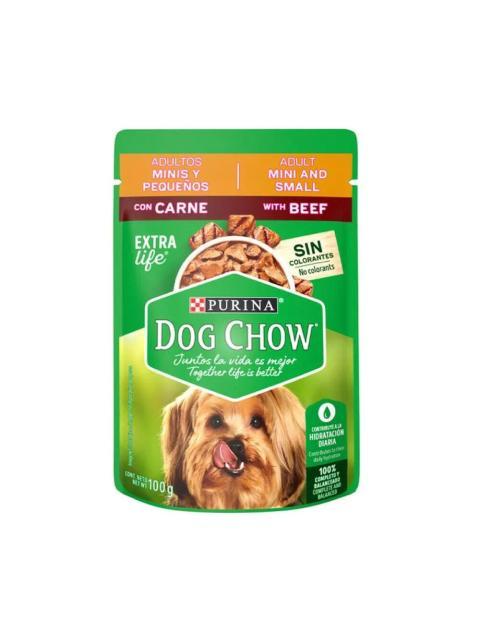 PURINA DOG CHOW SABROSOBRE ADULTOS MINIS Y PEQUENOS CARNE 100 GR