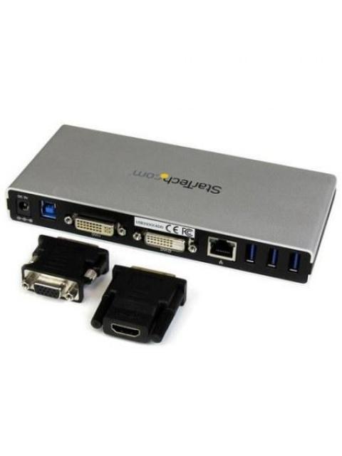 STARTECH  REPLICADOR DE PUERTOS UNIVERSAL USB 3.0 PARA LAPTOP CON DVI DOBLE Y ETHERNET GIGABIT CON ADAPTADORES HDMI VGA - Image 4