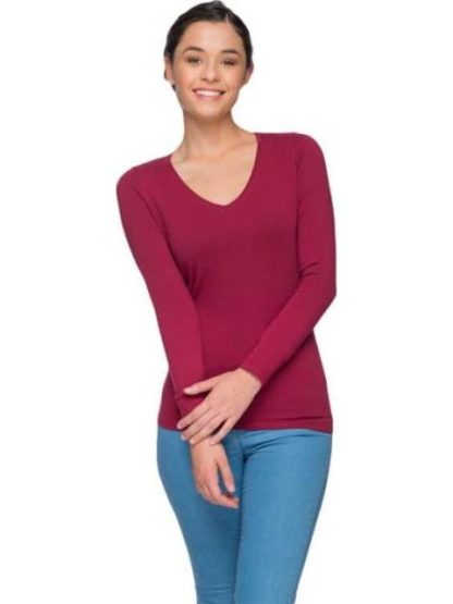 PLAYERA CUELLO V VINO HOLLY LAND - Image 4