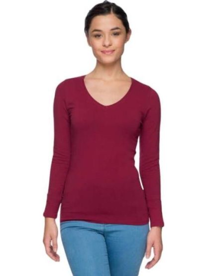 PLAYERA CUELLO V VINO HOLLY LAND - Image 7