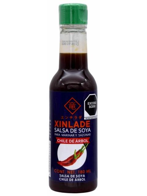 SALSA SOYA CHILE DE ARBOL 180 ML XINLADE