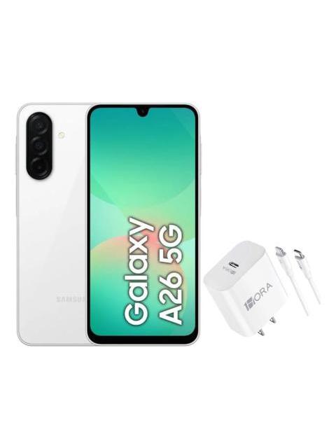 SAMSUNG GALAXY A26 5G DUAL SIM 128 GB 6 RAM WHITE + ADAPTADOR GENERICO