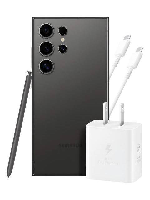 SAMSUNG GALAXY S24 ULTRA 12GB 512GB 5G NEGRO + ADAPTADOR 25W EP-T2510 CABLE BLANCO