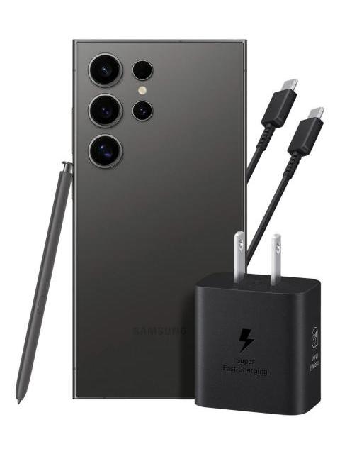 SAMSUNG GALAXY S24 ULTRA 12GB 512GB 5G NEGRO + ADAPTADOR 25W EP-T2510 CABLE NEGRO