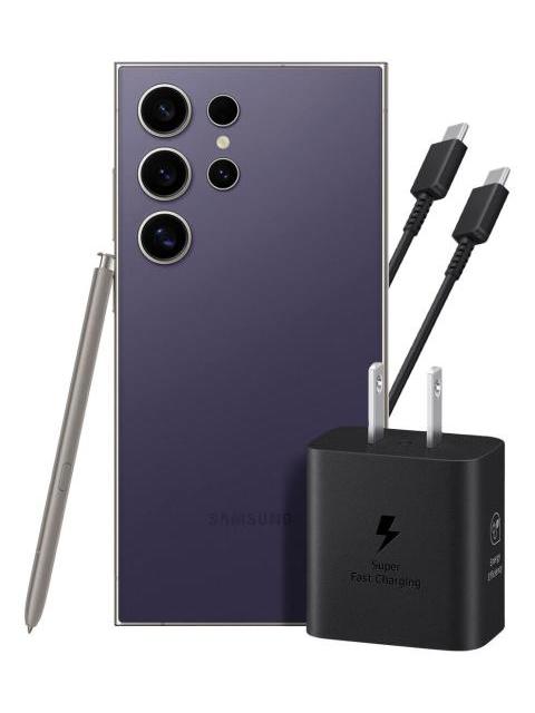 SAMSUNG GALAXY S24 ULTRA 12GB 512GB 5G VIOLETA + ADAPTADOR 25W EP-T2510 CABLE NEGRO
