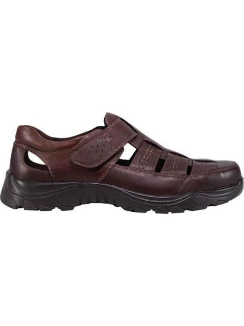 SANDALIA CASUAL AJUSTE CON VELCRO CAFE CALZADO PAZSTOR
