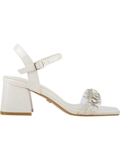 SANDALIA CON BRILLOS BEIGE/HUESO THALIA SODI
