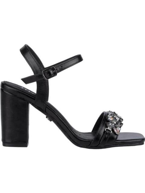 SANDALIA CON BRILLOS NEGRO THALIA SODI