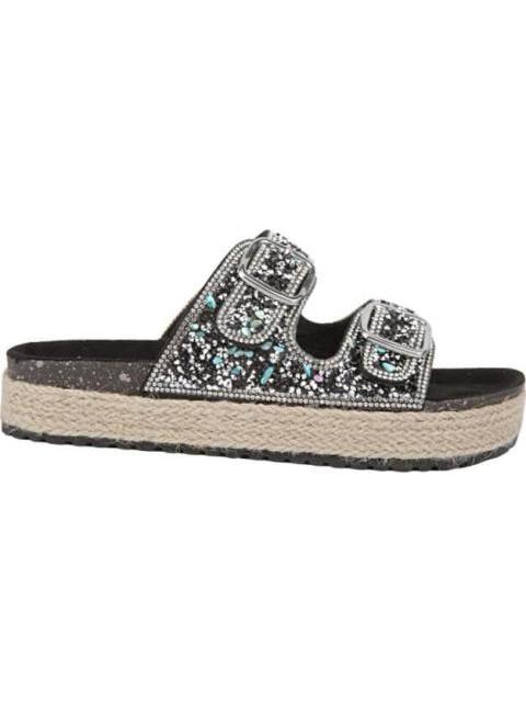 SANDALIA CON BRILLOS NEGRO VI LINE FASHION