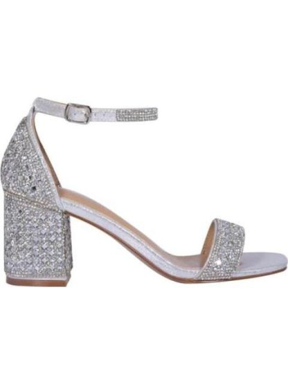 SANDALIA CON BRILLOS PLATA MOLTO BELLO