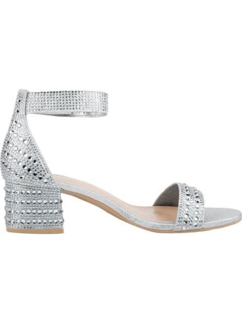 SANDALIA CON BRILLOS PLATA MOLTO BELLO