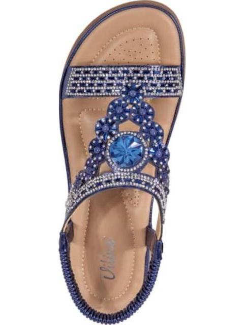 SANDALIA CONFORT CON BRILLOS AZUL VI LINE - Image 3