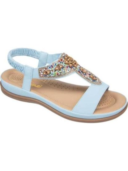 SANDALIA CONFORT CON BRILLOS AZUL VI LINE - Image 2