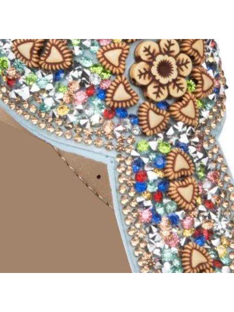 SANDALIA CONFORT CON BRILLOS AZUL VI LINE - Image 6