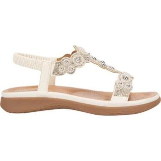 SANDALIA CONFORT CON BRILLOS BLANCO VI LINE