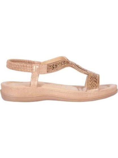 SANDALIA CONFORT CON BRILLOS ORO VI LINE