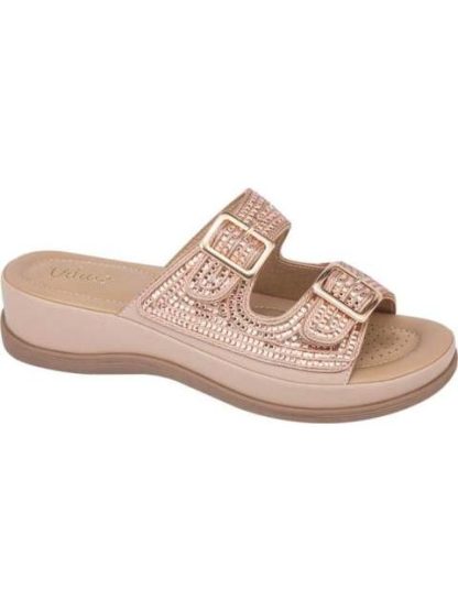 SANDALIA CONFORT CON BRILLOS BEIGE VI LINE - Image 2