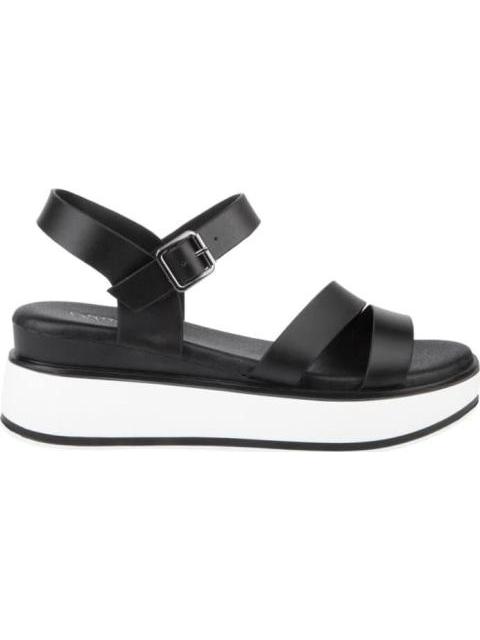 SANDALIA DE PIEL NEGRO VI LINE