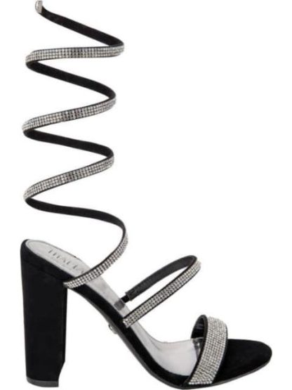 SANDALIA ESPIRAL CON BRILLOS NEGRO THALIA SODI