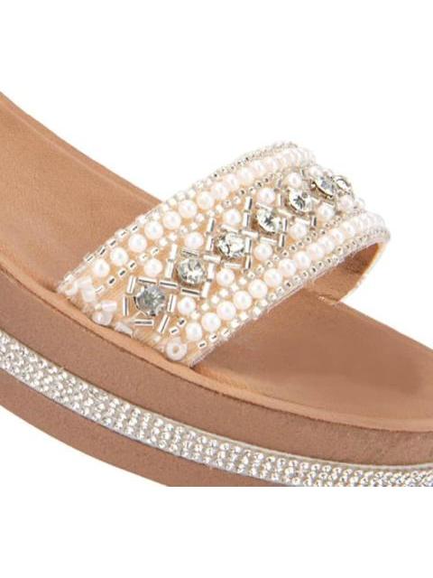 SANDALIA PLANA BRILLOS BEIGE/HUESO VI LINE - Image 6