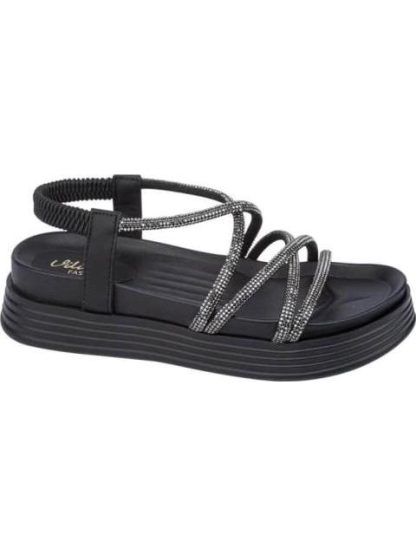 SANDALIA PLANA CON BRILLOS NEGRO VI LINE FASHION - Image 2