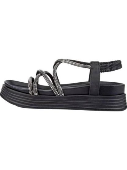 SANDALIA PLANA CON BRILLOS NEGRO VI LINE FASHION - Image 5