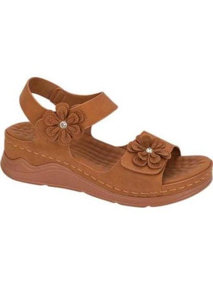 SANDALIA CONFORT FLOR COGNAC SHOSH - Image 2