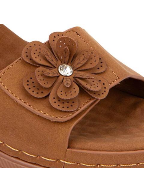 SANDALIA CONFORT FLOR COGNAC SHOSH - Image 6