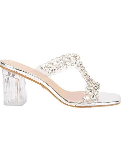 SANDALIA TACON ACRILICO PLATA THALIA SODI