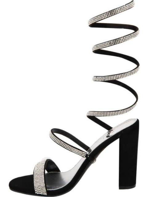 SANDALIA ESPIRAL CON BRILLOS NEGRO THALIA SODI - Image 5