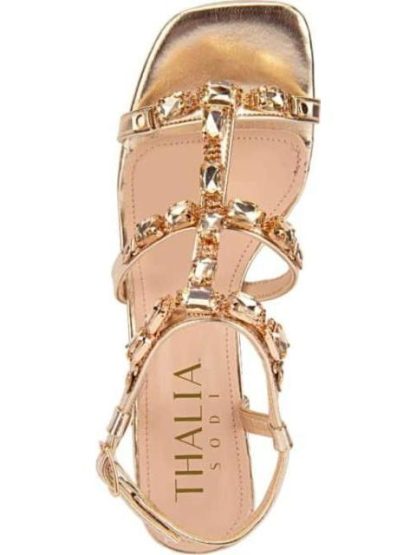 SANDALIA CON BRILLOS ORO THALIA SODI - Image 4