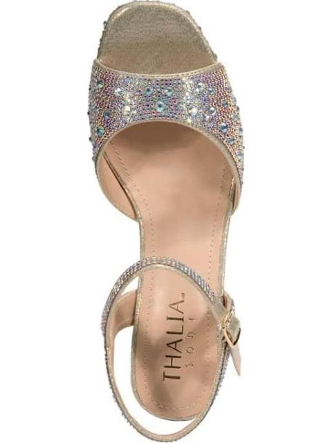 SANDALIA TACON PLATAFORMA BRILLOS ORO THALIA SODI - Image 3