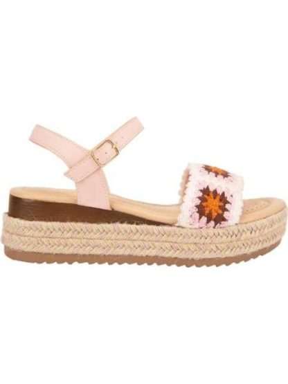 SANDALIA TEJIDA CON PLATAFORMA ROSA VI LINE