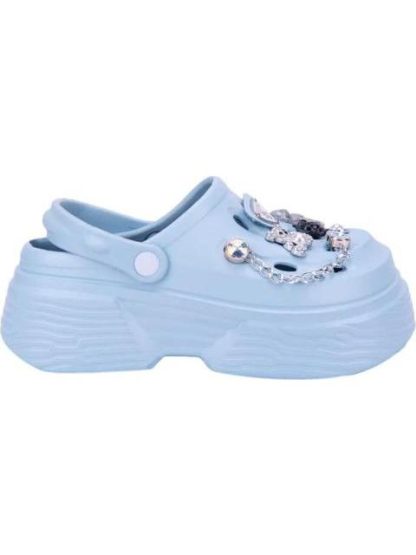 SANDALIA ZUECO AZUL BANANA PRICE