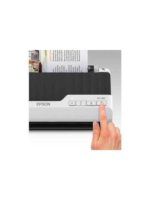SCANNER EPSON WORKFORCE DS-C330 600 X 600DPI ESCANER COLOR ESCANEADO DUPLEX USB NEGRO-GRIS - Image 9