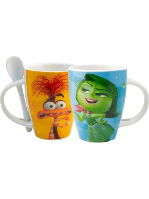 SET 2 TAZAS CON CUCHARA INSIDE OUT 2 MULTICOLOR DISNEY