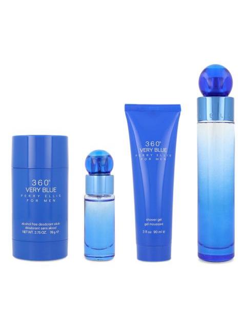 SET 360° VERY BLUE PERRY ELLIS 4PZ 100ML EDT SPRAY
