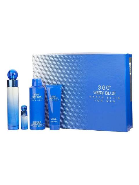SET 360 VERY BLUE PERRY ELLIS CABALLERO 4 PZ - ORIGINAL
