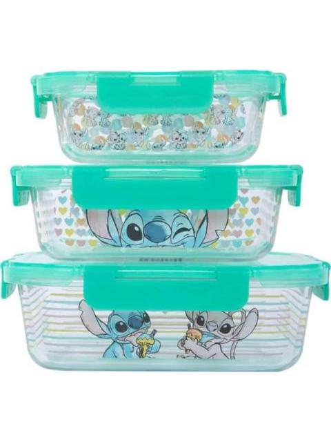 SET 3 TUPPERS VIDRIO MULTICOLOR DISNEY