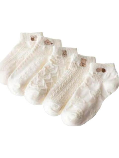 SET 5 PARES DE TINES CON BORDADO BLANCO LOVE TO LOUNGE