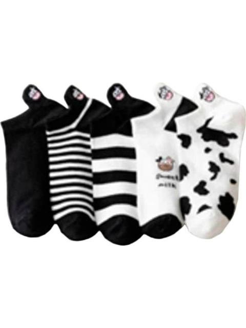 SET 5 PARES DE TINES CON BORDADO BLANCO/NEGRO LOVE TO LOUNGE