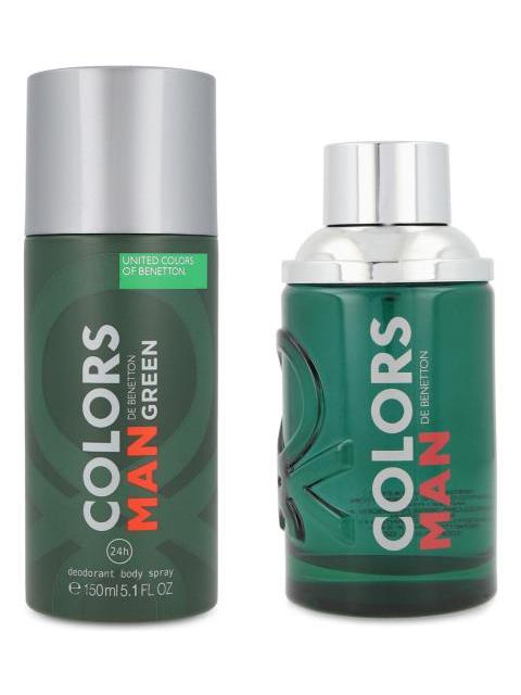SET BENETTON COLORS GREEN 2PZ 100ML EDT SPRAY