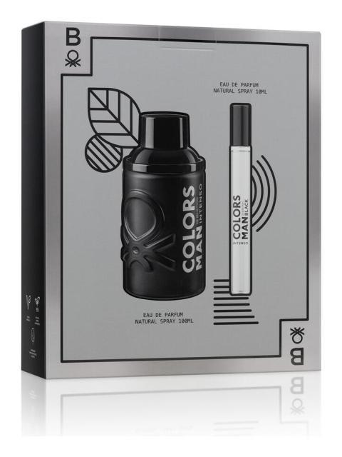 SET BENETTON COLORS MAN BLACK INTENSE EDT 100ML + MEGASPRITZER 10ML - Image 3