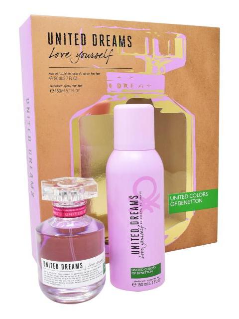 SET BENETTON LOVE YOURSELF 2PZ 80ML EDT SPRAY