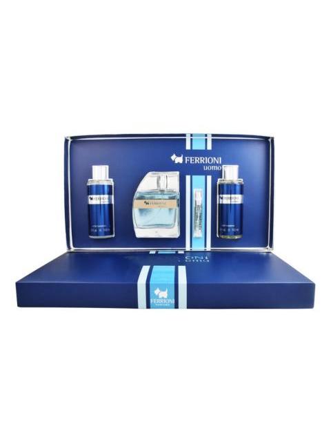 SET FERRIONI UOMO 4PSZ 100 EDT SPRAY BODY SHAMPOO AFTERSHAVE
