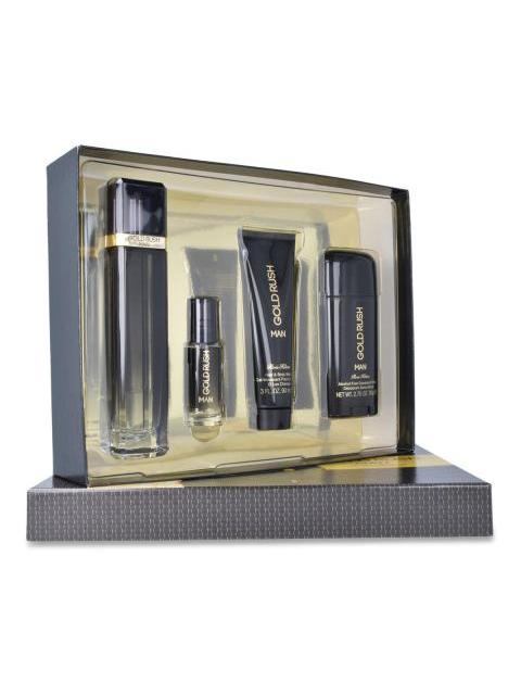 SET GOLD RUSH MAN 4PZS 100ML EDT BODY WHAS DESODORANTE