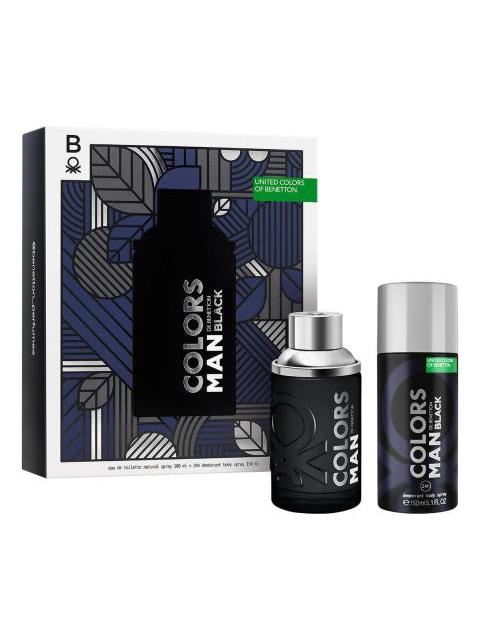 SET PARA HOMBRE BENETTON COLORS BLACK 2PZS