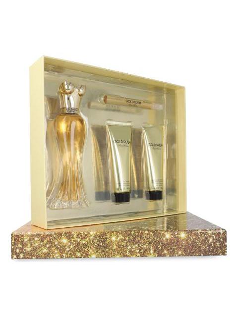 SET PARIS HILTON GOLD RUSH 4PZS 100ML EDP SPRAY BODY LOTION